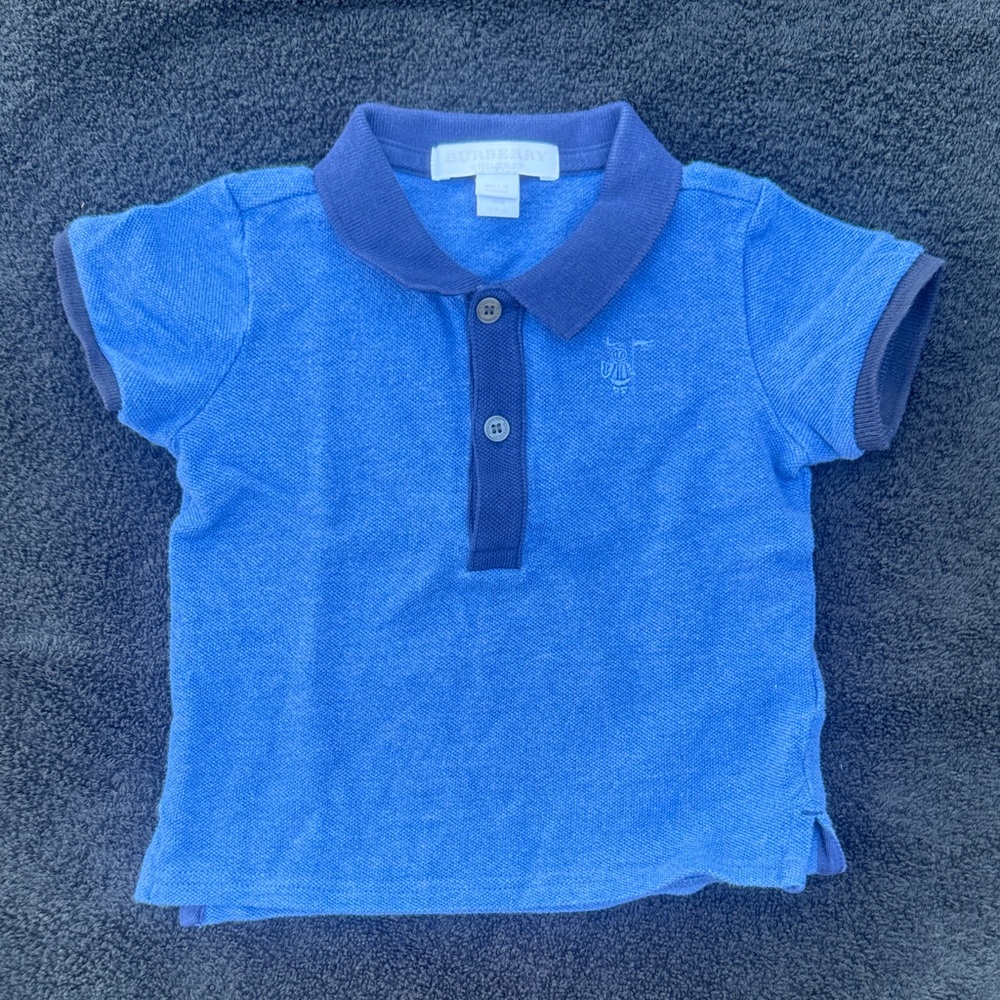 Burberry Toddler Blue Polo Shirt 12M